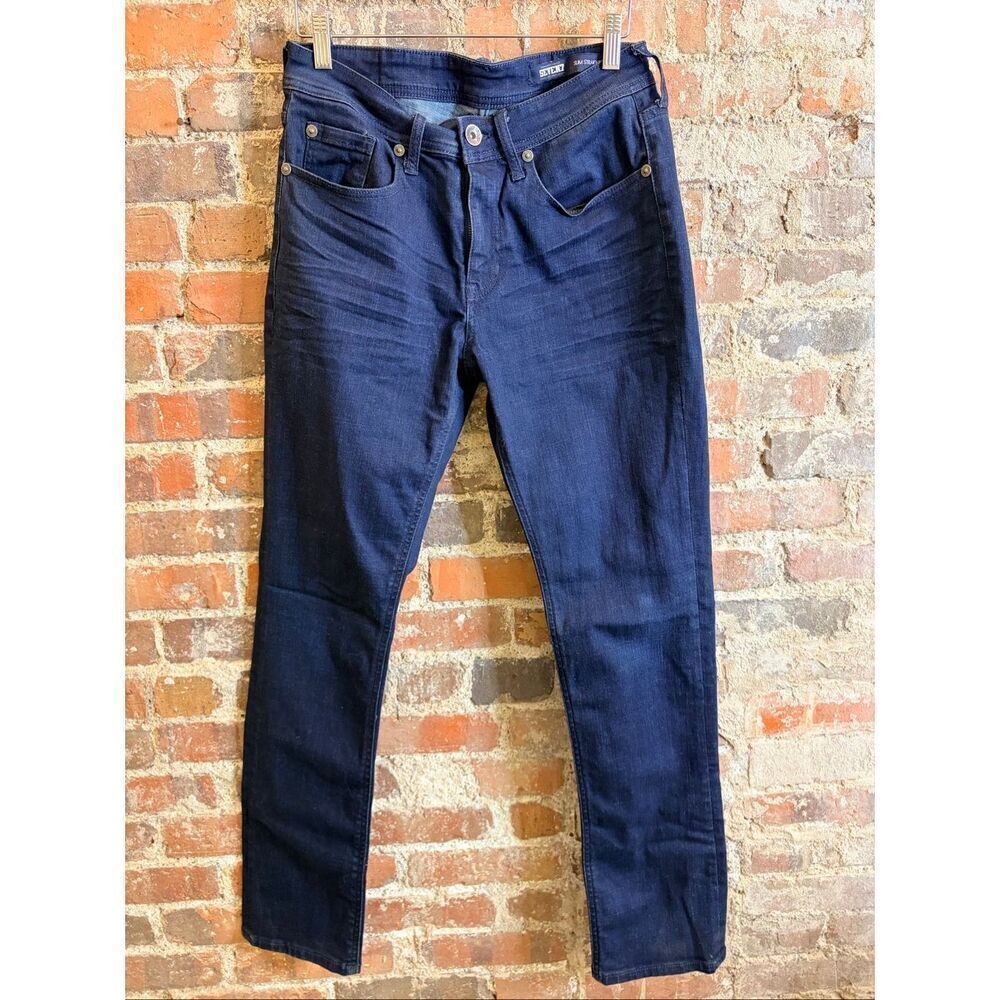 SEVEN7 • Dark Wash Slim Straight Blue Denim Jeans  • Ladies Size W30 L32